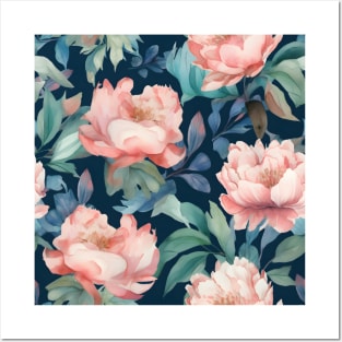 Blooming Elegance: Peony Flower Pattern Posters and Art